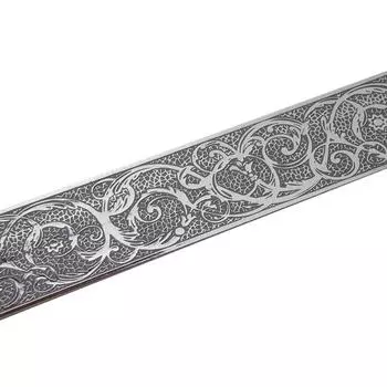 Планка для карниза «Вензель», высота 7 см, длина 25 м, цвет графитовый, шелк