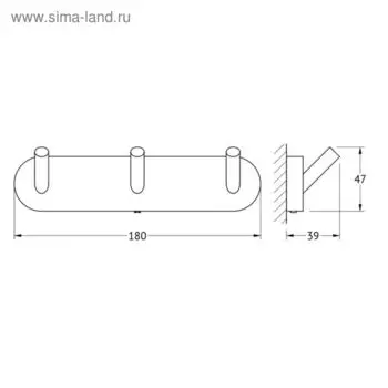 Вешалка Artwelle Harmonie, 3 крючка, хром, 18 см