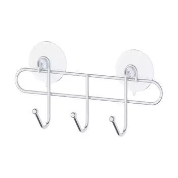 Планка с тремя крючками для крепления, 20,5 см, хром
