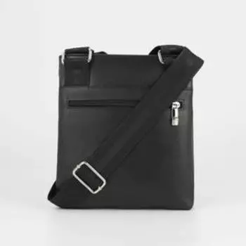 Планшет мужской, 2 отдела на молниях, 2 наружных кармана, регулируемый ремень, цвет чёрный