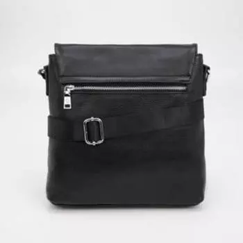 Планшет мужской на молнии, наружный карман, регулируемый ремень, цвет чёрный