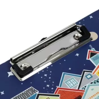 Планшет с зажимом А5 Hatber, ламинированный картон, Городок