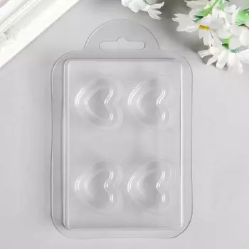 Пластиковая форма "4 сердечка"