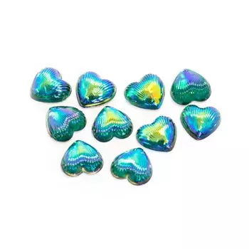 Пластиковый дизайн POLE «Сердце», павлин, 10 шт