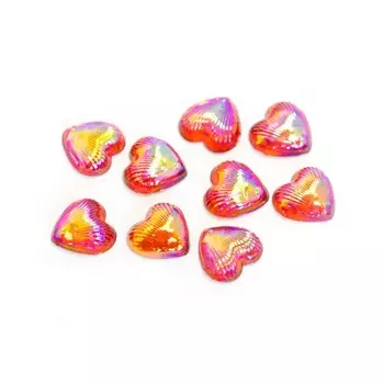 Пластиковый дизайн POLE «Сердце», радуга, 10 шт