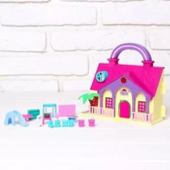 Пластиковый домик для кукол «Уют» с аксессуарами, МИКС