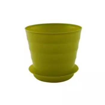 Пластиковый горшок с поддоном «Лаура», цвет желтый