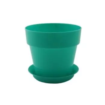 Пластиковый горшок с поддоном «Протея», цвет бирюзовый