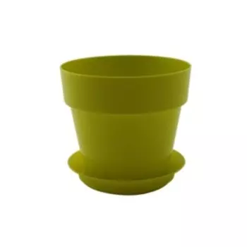 Пластиковый горшок с поддоном «Протея», цвет лайм