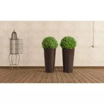 Пластиковый горшок с вкладкой «Лилия», цвет коричневый