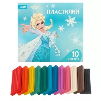 Пластилин 10 цветов 150 г «Эльза, Холодное сердце»