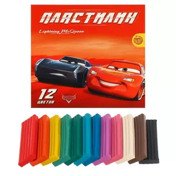 Пластилин 12 цветов 180 г «Чемпион», Тачки