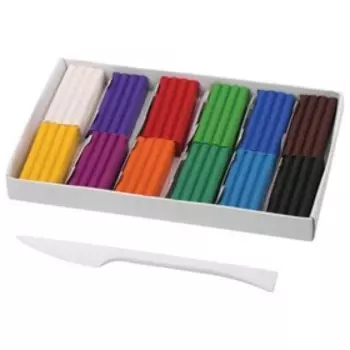 Пластилин 12цв 180г ПИФАГОР ШКОЛЬНЫЙ, со стеком, карт/уп 105434