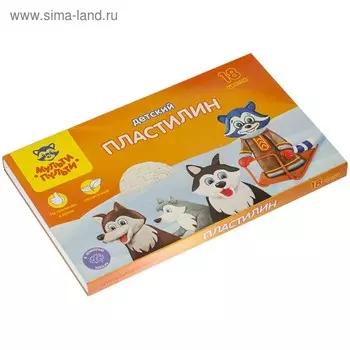 Пластилин 18 цветов 270 гр Мульти-Пульти "Енот на Аляске" со стеком 236491
