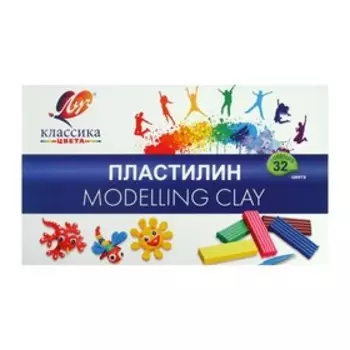 Пластилин «Луч. Классика цвета», 32 цвета, 640 г