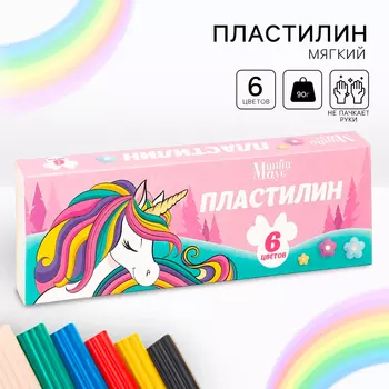 Пластилин 6 цветов 90 г "Минни и Единорог"