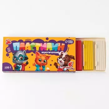 Пластилин 6 цветов мягкий 120 г