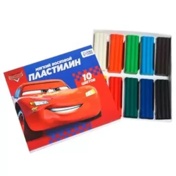 Пластилин 10 цветов, 150 г, Тачки