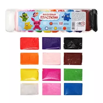 Пластилин воздушный 12цв 120г Луч