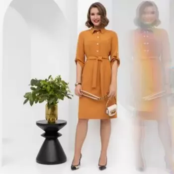 Платье женское Charutti «Ношу с удовольствием», с поясом, размер 50