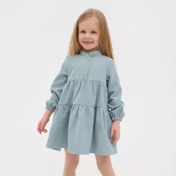 Платье детское KAFTAN "Velvet", р. 32 (110-116), серо-голубой