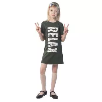 Платье детское, рост 110 см, цвет хаки