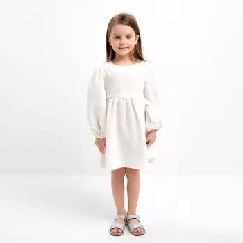Платье детское с длинным рукавом KAFTAN «Муслин», размер 26 (80-86 см), белое
