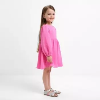 Платье детское с длинным рукавом KAFTAN «Муслин», размер 30 (98-104 см), розовое