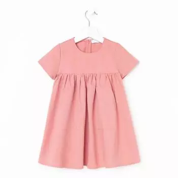 Платье детское с карманом KAFTAN, размер 32 (110-116 см), коралловое
