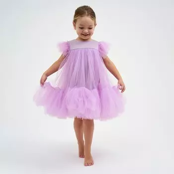 Платье детское с пышной юбкой KAFTAN, рост 122-128, лиловый