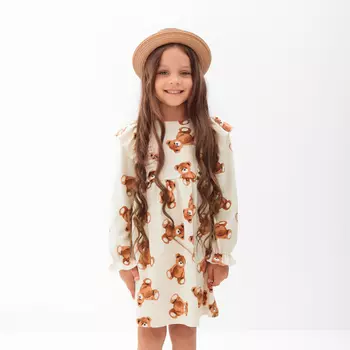 Платье детское с рюшами KAFTAN «Мишки», размер 28 (86-92 см)