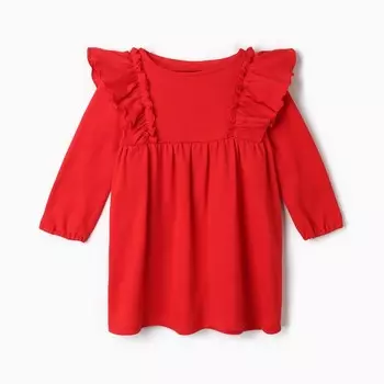 Платье детское с рюшами KAFTAN размер 32 (110-116 см) красный