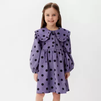 Платье детское вельветовое KAFTAN «Горошек», размер 30 (98-104 см)