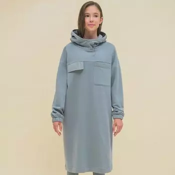 Платье для девочек, рост 116 см, цвет серый