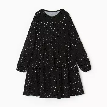 Платье для девочки, цвет чёрный/горошек, рост 110 см