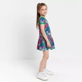 Платье для девочки, цвет фуксия/синий, рост 104 см