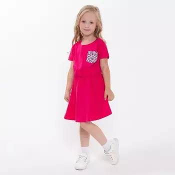 Платье для девочки, цвет ярко-розовый, рост 122