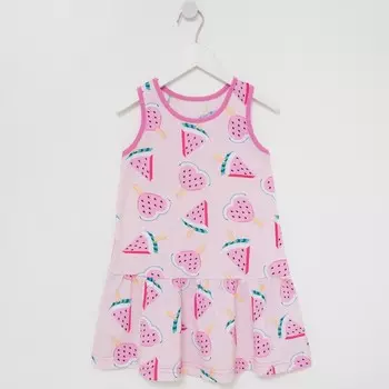 Платье для девочки, цвет розовый/арбуз, рост 128