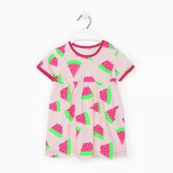 Платье для девочки, цвет розовый/арбузы, рост 92см