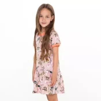 Платье для девочки, цвет розовый/цветы, рост 116 см