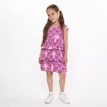 Платье для девочки, цвет розовый, рост 128 см