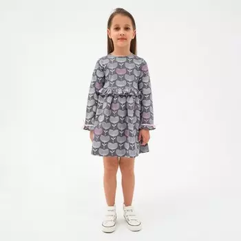 Платье для девочки, цвет серый, рост 92 см