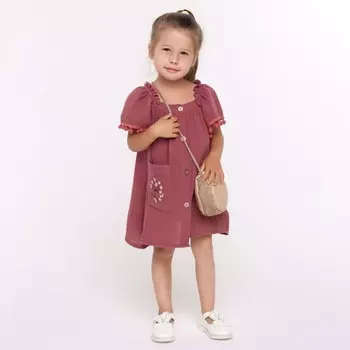 Платье для девочки, цвет слива, рост 98см