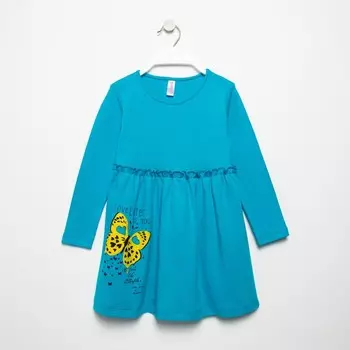 Платье для девочки, цвет темно-бирюзовый, рост 98