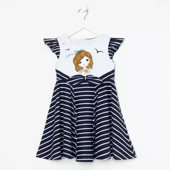 Платье для девочки, цвет темно-синий, рост 110 см