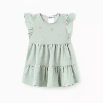 Платье для девочки, цвет зелёный, рост 68 см (3-6 мес)