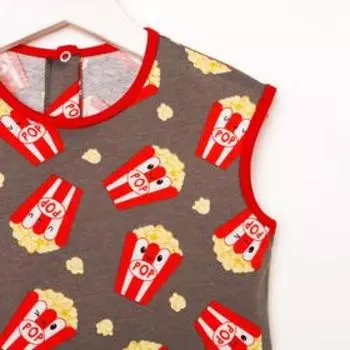 Платье для девочки «Дарья», цвет серый/попкорн, рост 110 см