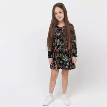 Платье для девочки Джунгли, цвет чёрный, рост 122 см