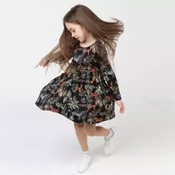 Платье для девочки Джунгли, цвет чёрный, рост 98 см