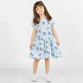 Платье для девочки «Флора», рост 104 см, цвет голубой